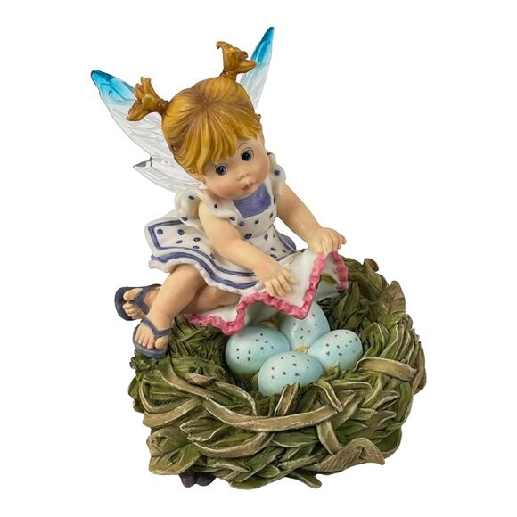 Robin’s Egg Fairie MY LITTLE KITCHEN FAIRIES Bird Nest Blue Eggs Fairy Figurine! - Picture 7 of 7